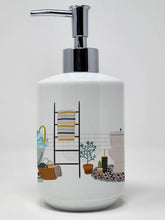Load image into Gallery viewer, Buff Cocker Spaniel in Bathtub Ceramic Soap Dispenser