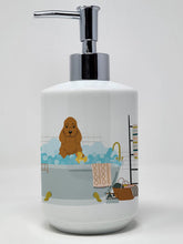 Load image into Gallery viewer, Red Cocker Spaniel in Bathtub Ceramic Soap Dispenser
