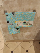 Load image into Gallery viewer, Black Pekingese in Bathtub Bath Towel Large