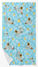 Load image into Gallery viewer, Red English Bulldog in Bathtub  Bath Towel Large