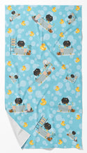 Load image into Gallery viewer, Dapple Wire Haired Dachshund in Bathtub Bath Towel Large