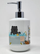 Load image into Gallery viewer, Black Chow Chow in Bathtub Ceramic Soap Dispenser
