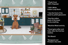 Load image into Gallery viewer, Grizzle and Tan Airedale Terrier in the Kitchen Kitchen Towel