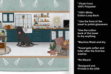 Load image into Gallery viewer, Black Pit Bull Terrier in the Kitchen Kitchen Towel
