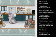 Load image into Gallery viewer, Blue and White Pit Bull Terrier in the Kitchen Kitchen Towel