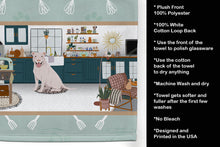 Load image into Gallery viewer, White Pit Bull Terrier in the Kitchen Kitchen Towel