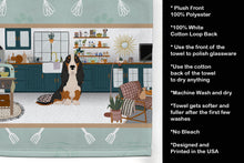 Load image into Gallery viewer, Black Tricolor Basset Hound in the Kitchen Kitchen Towel