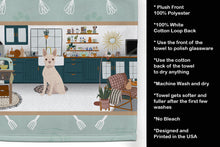 Load image into Gallery viewer, White Boston Terrier in the Kitchen Kitchen Towel