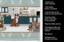 Load image into Gallery viewer, Natural Eared Red Fawn Boxer in the Kitchen Kitchen Towel