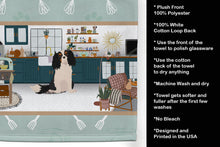 Load image into Gallery viewer, Tricolor Cavalier Spaniel in the Kitchen Kitchen Towel