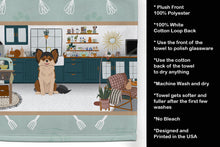 Load image into Gallery viewer, Longhaired Black and Red Chihuahua in the Kitchen Kitchen Towel