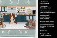 Load image into Gallery viewer, Longhair Red Pedbald Dachshund in the Kitchen Kitchen Towel