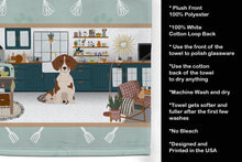 Load image into Gallery viewer, Red Piebald Dachshund in the Kitchen Kitchen Towel