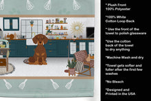 Load image into Gallery viewer, Chocolate and Tan Dachshund in the Kitchen Kitchen Towel