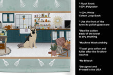 Load image into Gallery viewer, Black and Silver German Shepherd in the Kitchen Kitchen Towel