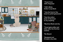 Load image into Gallery viewer, Cream Golden Retriever in the Kitchen Kitchen Towel