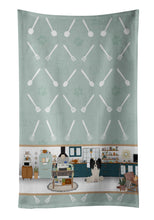 Load image into Gallery viewer, Black and White Papillon in the Kitchen Kitchen Towel