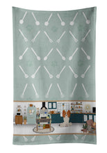 Load image into Gallery viewer, Red and White Papillon in the Kitchen Kitchen Towel