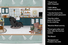 Load image into Gallery viewer, Black Pekingese in the Kitchen Kitchen Towel