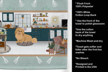 Load image into Gallery viewer, Gold Pekingese in the Kitchen Kitchen Towel