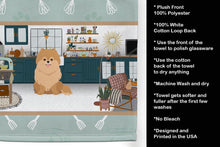 Load image into Gallery viewer, Orange Pomeranian in the Kitchen Kitchen Towel