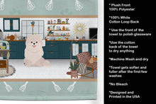 Load image into Gallery viewer, White Pomeranian in the Kitchen Kitchen Towel