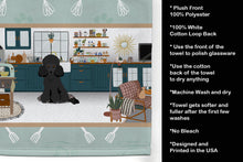 Load image into Gallery viewer, Toy Black Poodle in the Kitchen Kitchen Towel
