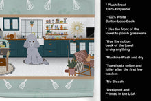 Load image into Gallery viewer, Toy Silver Poodle in the Kitchen Kitchen Towel