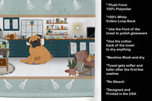 Load image into Gallery viewer, Apricot Pug in the Kitchen Kitchen Towel