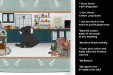 Load image into Gallery viewer, Black Pug in the Kitchen Kitchen Towel