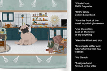 Load image into Gallery viewer, Fawn Pug in the Kitchen Kitchen Towel