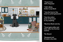 Load image into Gallery viewer, Black Natural Ears Schnauzer in the Kitchen Kitchen Towel