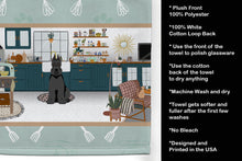 Load image into Gallery viewer, Black Schnauzer in the Kitchen Kitchen Towel