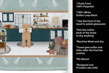 Load image into Gallery viewer, Red Wheaten Terrier in the Kitchen Kitchen Towel