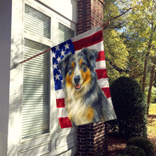 Load image into Gallery viewer, Blue Merle Australian Shepherd American Flag House Flag