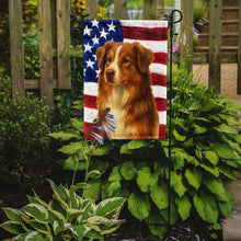 Load image into Gallery viewer, Red Australian Shepherd American Flag Garden Flag