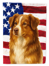 Load image into Gallery viewer, Red Australian Shepherd American Flag Garden Flag