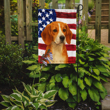 Load image into Gallery viewer, Red and White Beagle American Flag Garden Flag