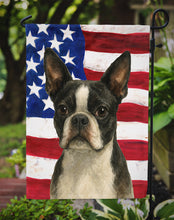 Load image into Gallery viewer, Boston Terrier American Flag Garden Flag