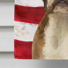 Load image into Gallery viewer, Brindle and White Boston Terrier American Flag House Flag
