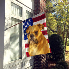 Load image into Gallery viewer, Fawn English Bulldog American Flag House Flag