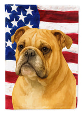 Load image into Gallery viewer, Fawn English Bulldog American Flag House Flag
