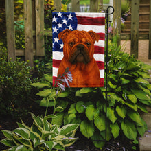 Load image into Gallery viewer, Red English Bulldog American Flag Garden Flag