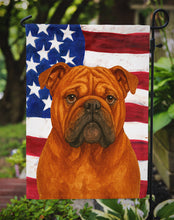 Load image into Gallery viewer, Red English Bulldog American Flag Garden Flag