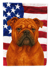 Load image into Gallery viewer, Red English Bulldog American Flag Garden Flag