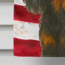 Load image into Gallery viewer, Black and Tan Cavalier Spaniel American Flag House Flag