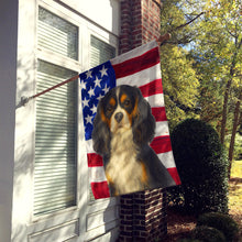 Load image into Gallery viewer, Tricolor Cavalier Spaniel American Flag House Flag