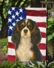Load image into Gallery viewer, Tricolor Cavalier Spaniel American Flag Garden Flag