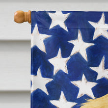 Load image into Gallery viewer, Longhaired Cream Dachshund American Flag House Flag