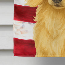 Load image into Gallery viewer, Longhaired Cream Dachshund American Flag House Flag